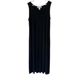 NORM THOMPSON Size Large Black Sleeveless Tank Pullover Slinky Maxi Travel Dress
